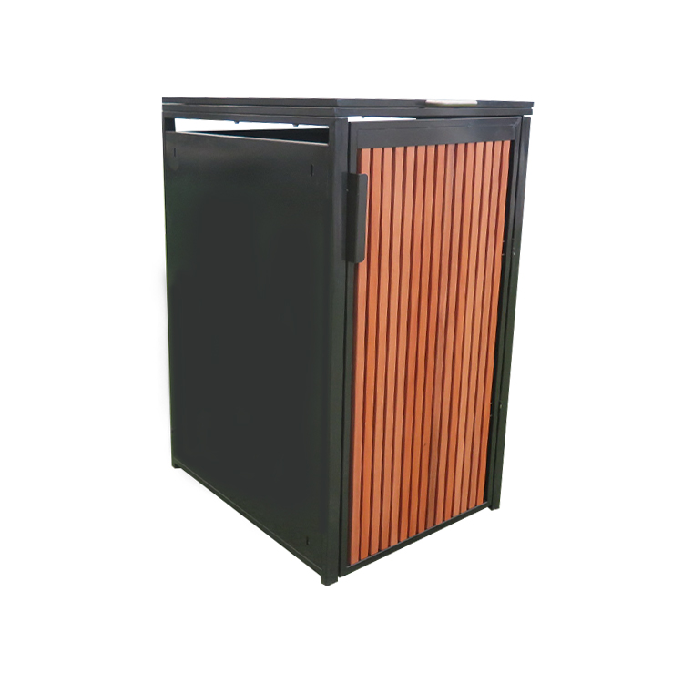 Factory Custom Outdoor Steel Wood Public Trash Can