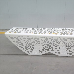 Contemporary Design Backless Perforated Metal Park Bench Outdoor Street Furniture 17