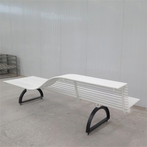 Custom Commercial Street Stainless Steel Pipe Park Seating Bench With back 14