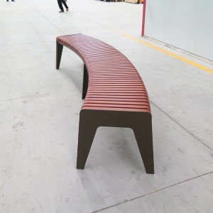 Wholesale Custom Timber Curved Backless Wood Slat Park Bench 10