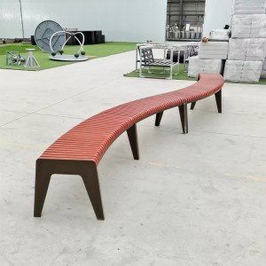 Wholesale Custom Timber Curved Backless Wood Slat Park Bench 4