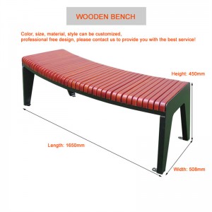 Backless Curved Park Bench Chair Para sa Outdoor Garden 7