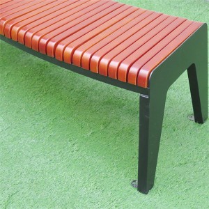 Backless Curved Park Bench Chair Para sa Outdoor Garden 4