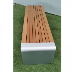 Outdoor Street Furniture Modern Wood Park Benches Without Back 7