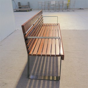 1.5/1.8 Meters Patio Wood Bench ea Kantle Bakeng sa Kantle ho Wholesale Street Furniture 10