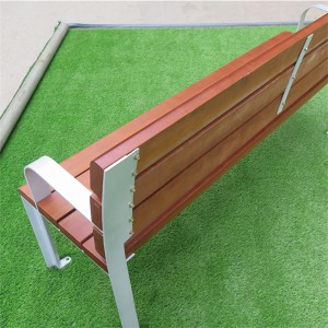Wholesale Park Street Furniture Steel Wood Benches na May Likod 10
