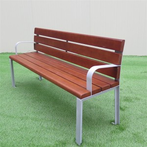 Wholesale Park Street Furniture Steel Wood Benches May Likod 5