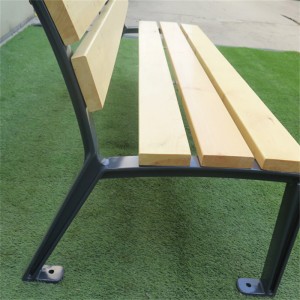 Bancos de parque de madeira ao aire libre modernos con patas de aluminio 14
