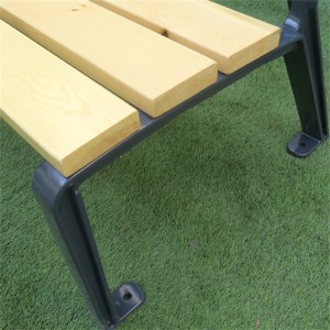 Bancos de parque de madeira ao aire libre modernos con patas de aluminio13