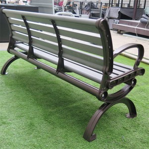 Venkovní zahradní plastová dřevěná lavice s hliníkovými nohami 13