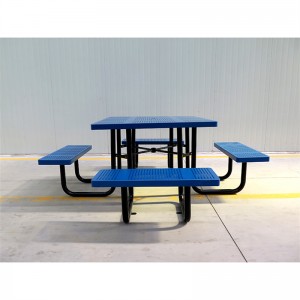 Firkantet metal picnicbord med 4-sæders udendørs gademøbler 14