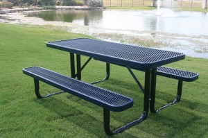 6' Rectangular Portable Picnic Table Extendable Steel Thermoplastic Commerical 18