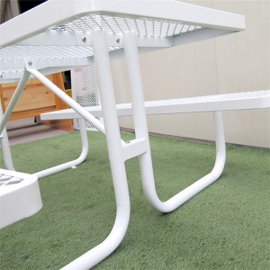 6' Obdĺžnikový prenosný piknikový stôl Rozšíriteľný oceľový termoplastický komerčný 25