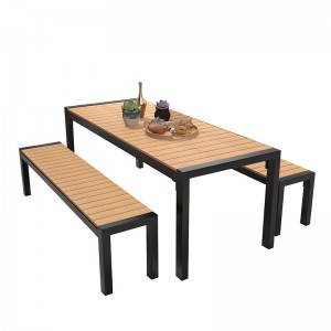 Rectangle Plastic Wood Park Picnic Table Outdoor Street Furniture Supplier 20