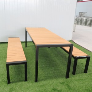 Rectangle Plastic Wood Park Picnic Table Supplier sa Panggawas nga Kalye Furniture 13