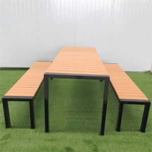 Mesa de picnic para parque de madeira de plástico rectangular Proveedor de mobiliario urbano ao aire libre 14