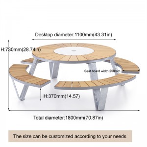 שולחן פיקניק עגול עם חור מטרייה בעיצוב עכשווי 19