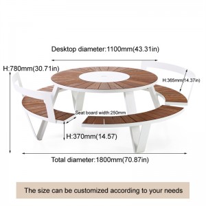 Savremeni dizajn stolovi za piknik za vanjsku ulicu 15