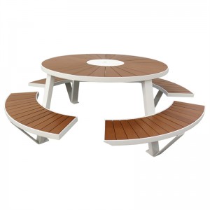 Outdoor Park Picnic Table With Umbrella Hole