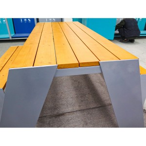 Mesa de picnic comercial de deseño moderno Mobiliario urbano urbano ao aire libre (10)