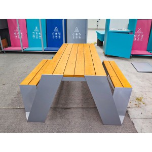 Сучасны дызайн Камерцыйны стол для пікніка Гарадская вулічная мэбля на адкрытым паветры (5)