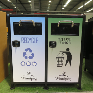 outdoor trash can