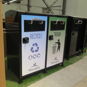 outdoor trash can