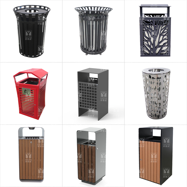 Designed for Outdoor Environments Outdoor Steel Trash Can with Versatile And Durable