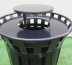 Veleprodajna crna vanjska metalna rešetkasta kanta za smeće od 38 galona s poklopcem za kišnu haubu 6