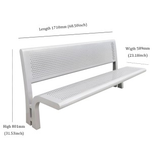 Outdoor Public Leisure Commercial Stainless Steel Park Bench Modern Design