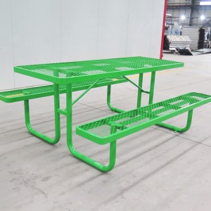 6' Rectangular Portable Picnic Table Extendable Steel Thermoplastic Commerical 13
