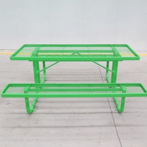 6' Rectangular Portable Picnic Table Extendable Steel Thermoplastic Commerical 12