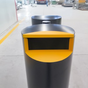 Factory Custom Standing Metal Pole Mounted Trash Cans Para sa Ubran Public Street 1