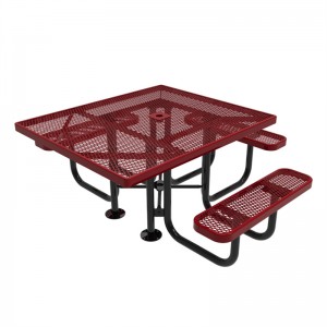 4 Foot Expanded Metal Square Steel Picnic Picnic Table Standard 7