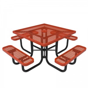 Tavolo da picnic quadrato in metallo espanso Ada da 4 piedi per Park 6