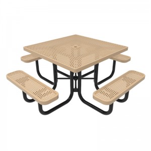 4ft Ada ពង្រីក Metal Square Picnic Table សម្រាប់ Park 5
