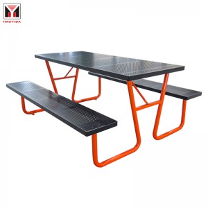 6' iRectangular Commercial Metal Picnic Table for Outdoor Park Street 11