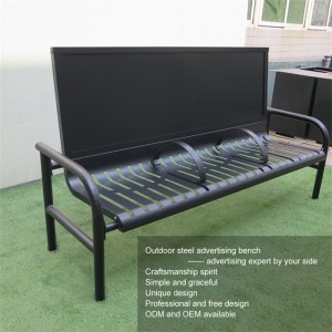 Veľkoobchodná 2,0 m komerčná reklamná lavica s lakťovou opierkou 7