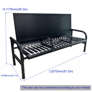 Wholesale 2.0 m Commercial Advertising Bench Seat With Armrest 6