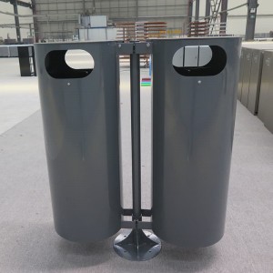 Outdoor Street Commercial Steel Pole Mounted Dustbin Manufacturer 12