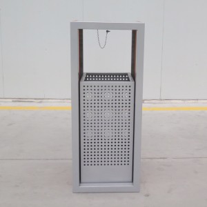 Public Trash Can Metal Wooden Litter Bin With Ashtray Street Furniture Manufacturer 8