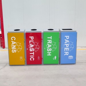 Ang Stainless Steel Classify Garbage Recycle Bin 4 Compartment Manufacturer 2