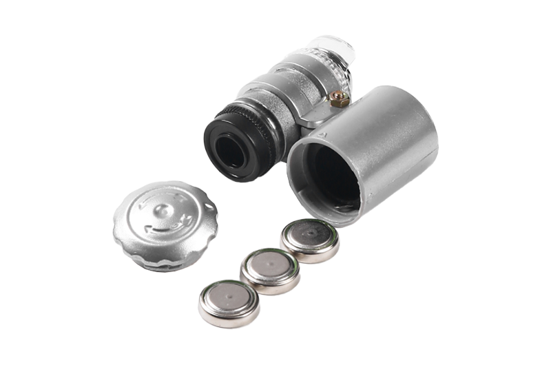 9882 60X MiniLED+UV Lamp Pocket Microscope Jewelry Magnifier