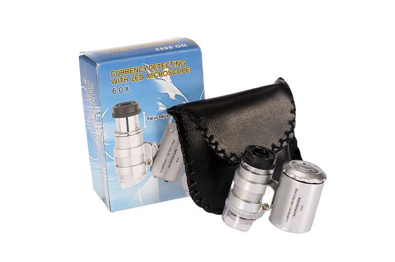 9882 60X MiniLED+UV Lamp Pocket Microscope Jewelry Magnifier 05