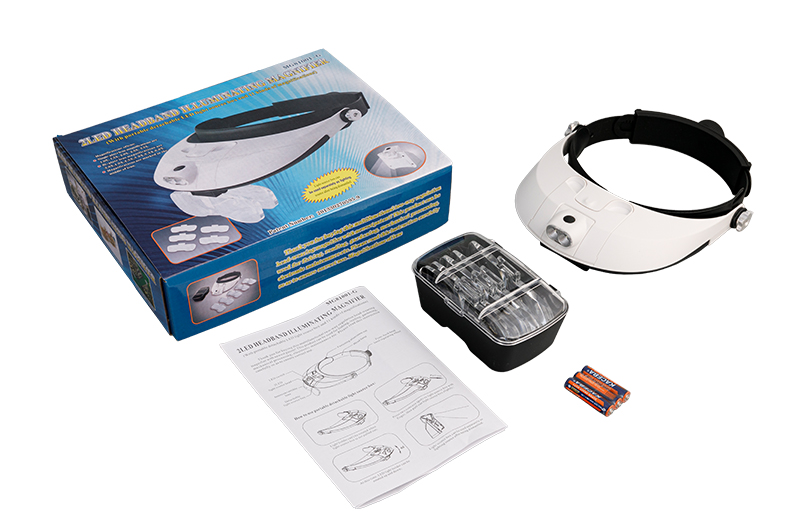 China factory wholesale MG81001-G led head mounted magnifier with two super led lamps 07