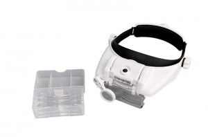 China made MG81000-G magnifier with five lens led adjustable head helmet magnifier