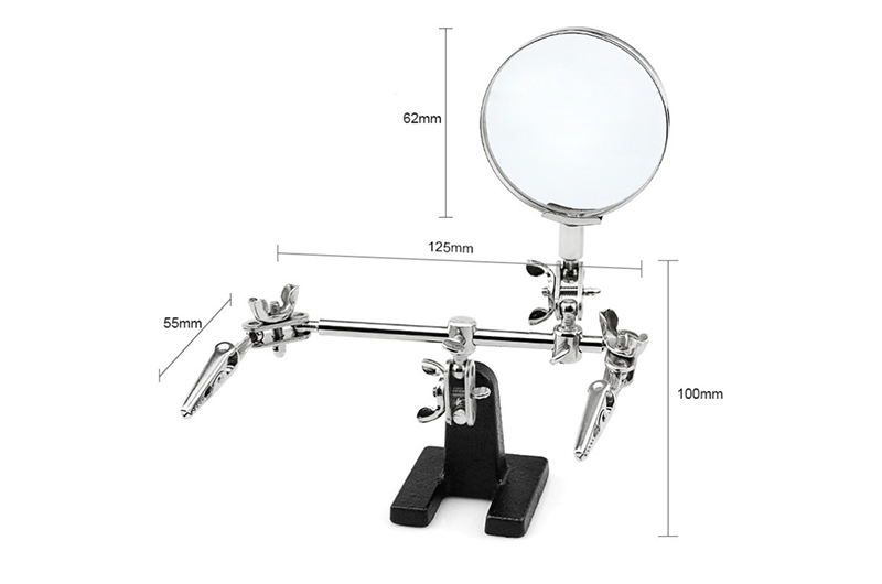 MG16126 Helping Hand Magnifier Magnifying Glass With Soldering Stand 04