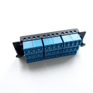 Fiber Adapter Panel with 36 Fibers OS2 Single Mode 18 x Shuttered LC UPC Duplex (Blue) Adapter