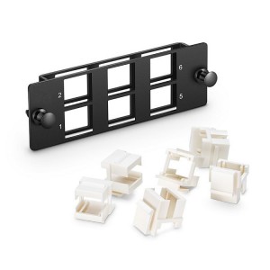 6-Port Multimedia Fiber Modular adapter Panel with 6 x Plastic Clips