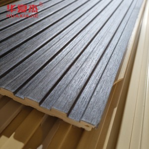 White wood grain wpc fluted  wall panel waterproof  wpc foam panel for interior decoration